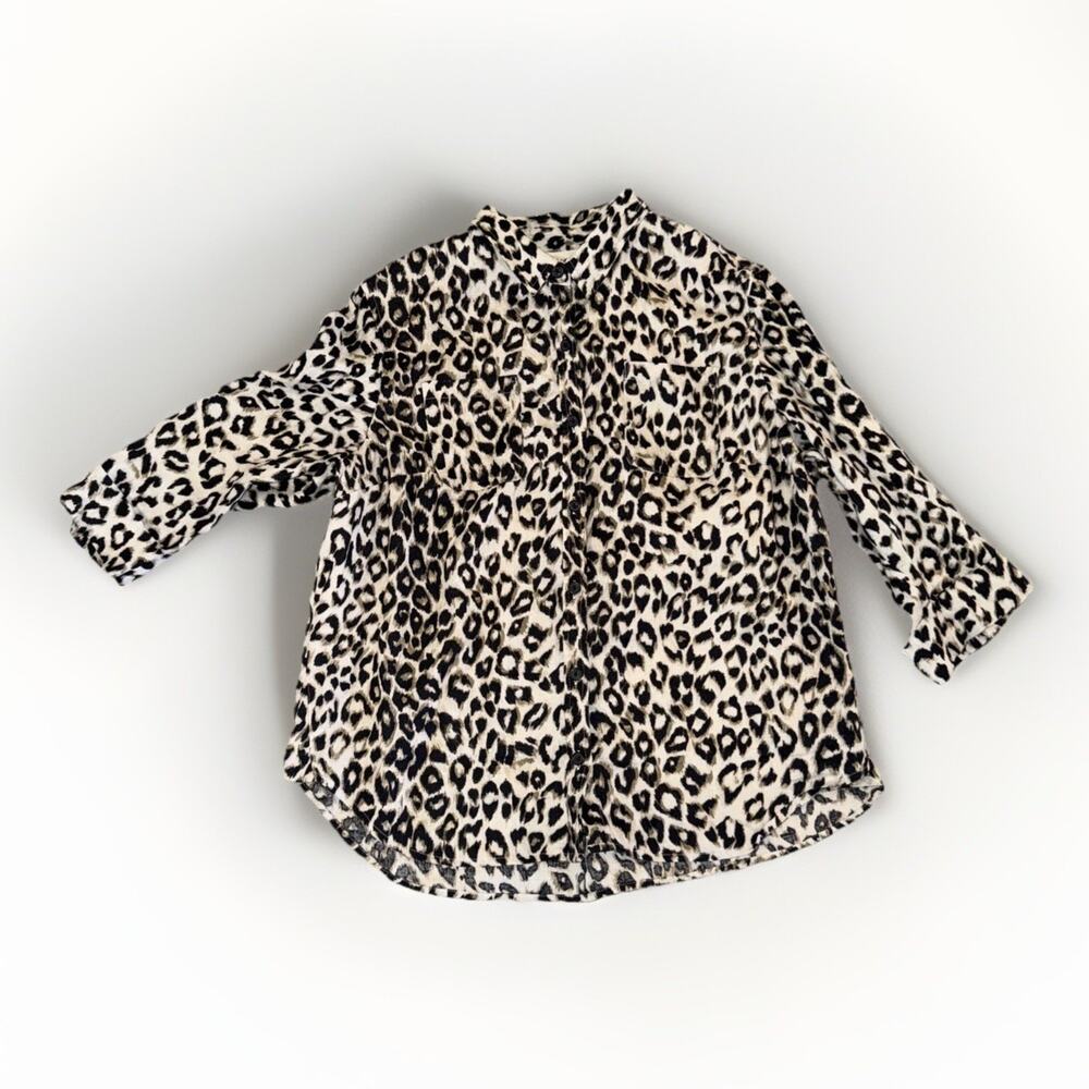 Jones New York Leopard Long Sleeve Business Casual Size PXL